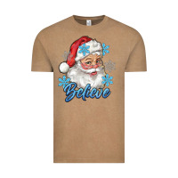 Vintage Coffee santa blue believe Vintage Tee - RanaPortraitStore