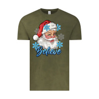Vintage Olive santa blue believe Vintage Tee - RanaPortraitStore