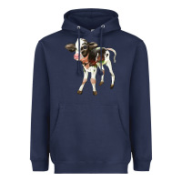 Navy Holstein Calf Heavyweight Hoodie - LillyAllenDesigns