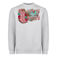 Heather Grey life is better in the boots Heavyweight Sweatshirt - texasbilliewilder