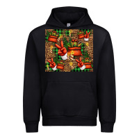 Black Christmas Santa Claus peace hand Urban Hoodie - Jasminsmagicworld