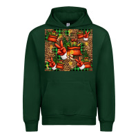Forest Green Christmas Santa Claus peace hand Urban Hoodie - Jasminsmagicworld