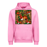 Fuchsia Pink Christmas Santa Claus peace hand Urban Hoodie - Jasminsmagicworld