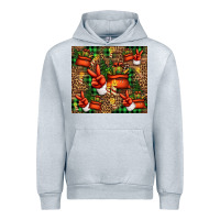 Heather Grey Christmas Santa Claus peace hand Urban Hoodie - Jasminsmagicworld