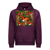 Mauve Wine Christmas Santa Claus peace hand Urban Hoodie - Jasminsmagicworld