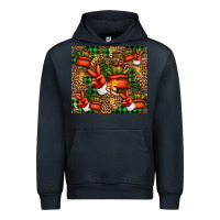 Navy Christmas Santa Claus peace hand Urban Hoodie - Jasminsmagicworld