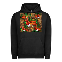 Pigment Black Christmas Santa Claus peace hand Urban Hoodie - Jasminsmagicworld