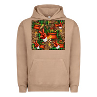 Pigment Burro Christmas Santa Claus peace hand Urban Hoodie - Jasminsmagicworld