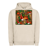 Pigment French Oak Christmas Santa Claus peace hand Urban Hoodie - Jasminsmagicworld