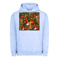 Pigment Grape Ice Christmas Santa Claus peace hand Urban Hoodie - Jasminsmagicworld