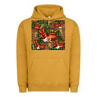 Pigment Peanut Butter Christmas Santa Claus peace hand Urban Hoodie - Jasminsmagicworld