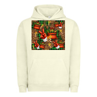 Pigment Pistachio Christmas Santa Claus peace hand Urban Hoodie - Jasminsmagicworld