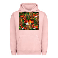 Pigment Salmon Christmas Santa Claus peace hand Urban Hoodie - Jasminsmagicworld