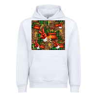 White Christmas Santa Claus peace hand Urban Hoodie - Jasminsmagicworld