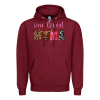Burgundy highland cow one loved mama Zipper Hoodie - JahusDesignShop