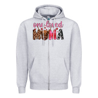Heather Grey highland cow one loved mama Zipper Hoodie - JahusDesignShop