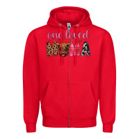 Red highland cow one loved mama Zipper Hoodie - JahusDesignShop