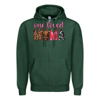 Sports Green highland cow one loved mama Zipper Hoodie - JahusDesignShop