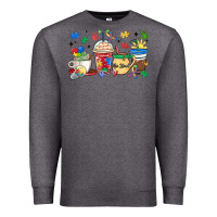 Charcoal Heather autism awareness day coffee cups Premium Sweatshirt - MaliasSmallBusiness