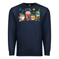 Navy autism awareness day coffee cups Premium Sweatshirt - MaliasSmallBusiness