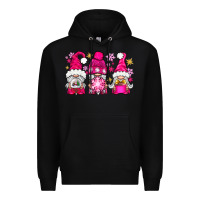 Black Pink Christmas winter gnomes Premium Hoodie - NancyCooperArtShop