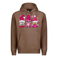 Chestnut Pink Christmas winter gnomes Premium Hoodie - NancyCooperArtShop