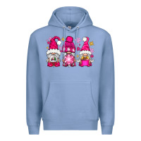 Colony Blue Pink Christmas winter gnomes Premium Hoodie - NancyCooperArtShop