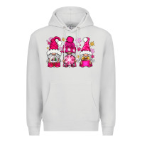 Dove Grey Pink Christmas winter gnomes Premium Hoodie - NancyCooperArtShop