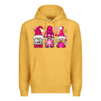 Mustard Pink Christmas winter gnomes Premium Hoodie - NancyCooperArtShop