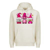 Oatmeal Heather Pink Christmas winter gnomes Premium Hoodie - NancyCooperArtShop