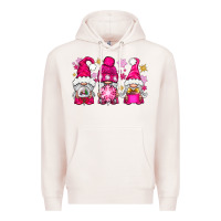 Pale Pink Pink Christmas winter gnomes Premium Hoodie - NancyCooperArtShop
