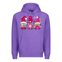Purple Pink Christmas winter gnomes Premium Hoodie - NancyCooperArtShop