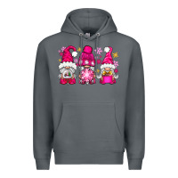 Rock Pink Christmas winter gnomes Premium Hoodie - NancyCooperArtShop