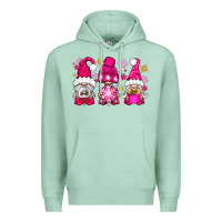 Seafoam Pink Christmas winter gnomes Premium Hoodie - NancyCooperArtShop