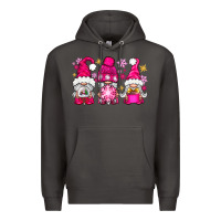 Smoke Pink Christmas winter gnomes Premium Hoodie - NancyCooperArtShop