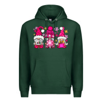 Sports Green Pink Christmas winter gnomes Premium Hoodie - NancyCooperArtShop