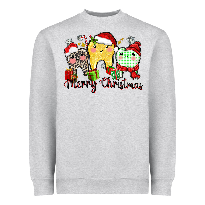 Merry Christmas Tooth Heavyweight Sweatshirt by Zillion Design Studio | Teevron