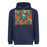 Navy turquoise cross pattern Heavyweight Hoodie - Jasminsmagicworld
