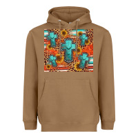 Toasted Coconut turquoise cross pattern Heavyweight Hoodie - Jasminsmagicworld
