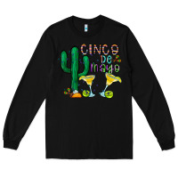 Black cinco de mayo cactus Long Sleeve Tee - CowhideDigitalArt