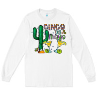 White cinco de mayo cactus Long Sleeve Tee - CowhideDigitalArt