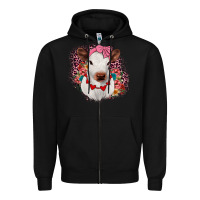 Black heifer valentines Zipper Hoodie - JahusDesignShop