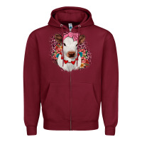 Burgundy heifer valentines Zipper Hoodie - JahusDesignShop