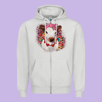 Heifer Valentines Zipper Hoodie Designed By Jahusdesignshop