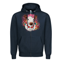Navy heifer valentines Zipper Hoodie - JahusDesignShop