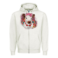 Oatmeal Heather heifer valentines Zipper Hoodie - JahusDesignShop