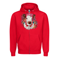 Red heifer valentines Zipper Hoodie - JahusDesignShop