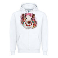 White heifer valentines Zipper Hoodie - JahusDesignShop