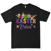 Black easter vibes and butterfly with bunny and flowers Premium Tee - Artiststas