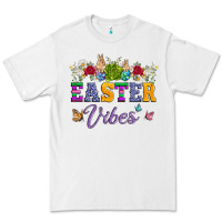 White easter vibes and butterfly with bunny and flowers Premium Tee - Artiststas
